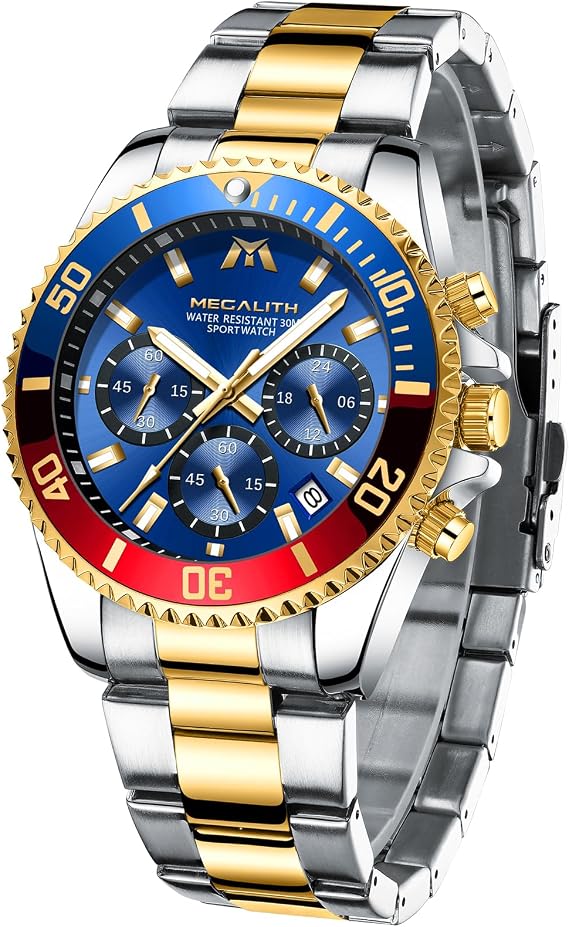 MEGALITH Chronograph Watches for Men Stylish: Gift for Him Father Husband