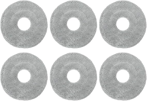 Washable Microfiber Mop Cloths, for Xiaomi Robot Vacuum S10 Plus And B105 Reusable Cleaning Pads, With Design, For Pet Hair And Dust(6pcs)