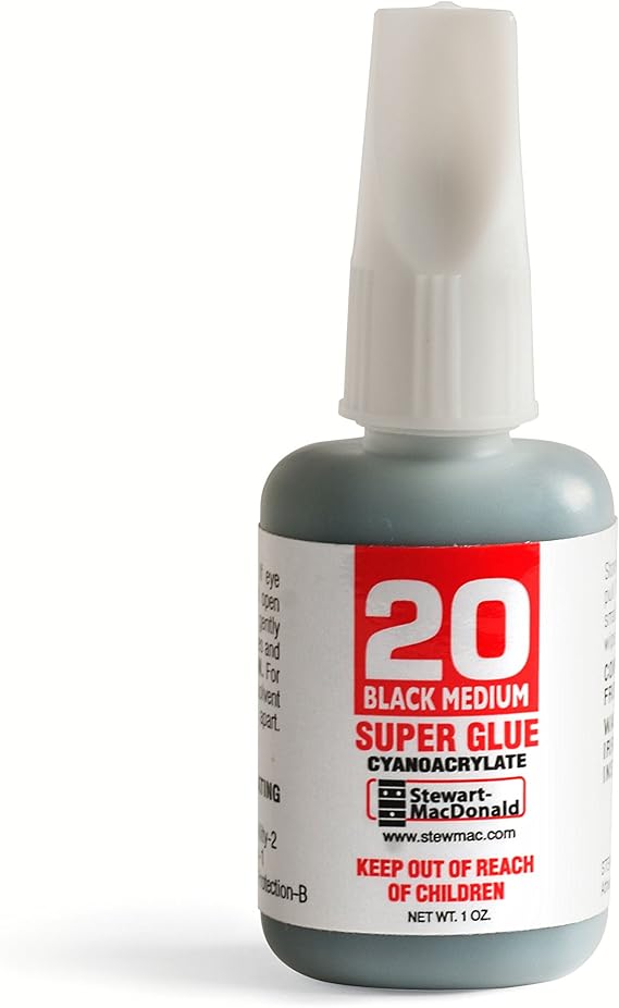 StewMac Tinted Black Super Glue, 1 oz, Medium Viscosity #20