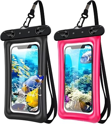 2 Pack Waterproof Floating Phone Pouch IPX8 Floatable Waterproof Phone Case with Lanyard Strap Universal Dry Bags Underwater Case Wallet for iPhone 15,14,13,12Pro Max Samsung,Up to 7.2 for Swimming