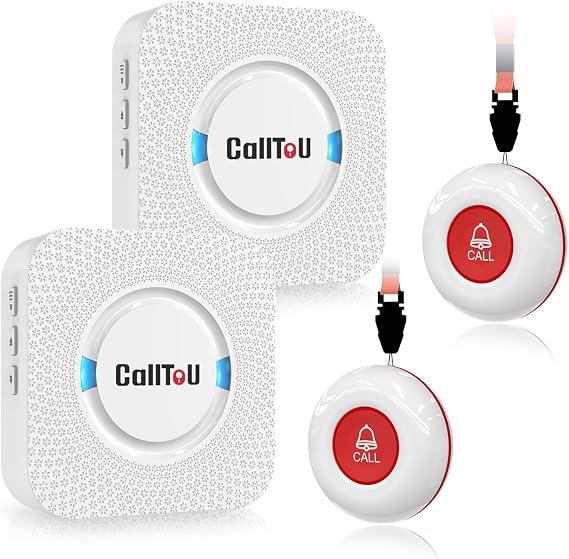 CallToU Caregiver Pager with 2 Wireless Call Button for Elderly at Home