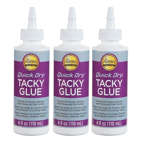 Aleene's Quick Dry Tacky Glue, Premium All-Purpose Adjesove, Quick Drying and Fast Tacking, 4 fl oz 3-Pack