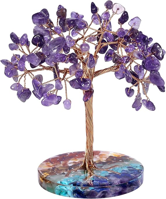 Nupuyai Chakra Gemstone Tree Crystal Tree of Life Figurine Feng Shui Home
