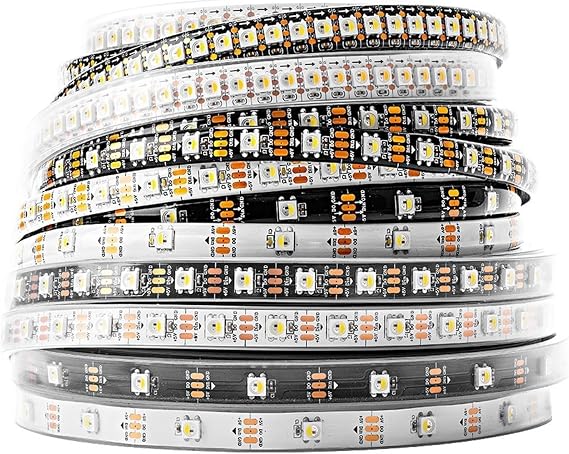 SK6812 RGBW Led Strip Light 4 in 1 Similar WS2812B 1m 4m 5m 30 60 144 LEDs Individual Addressable RGBWW Led Lights IP30 65 67 5V(1m 144 IP67,RGBNW_Black PCB)