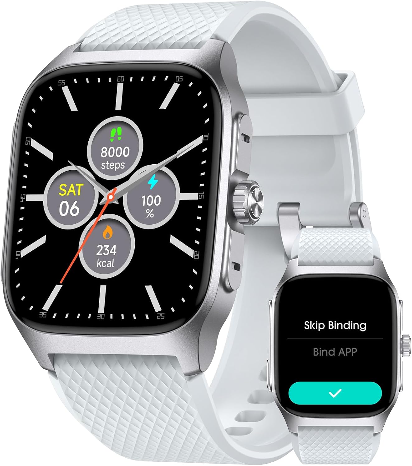 EURANS Smart Watch 45mm, AMOLED Fitness Watch with Heart RateSleep Monitor Steps Calories Counter, IP68 Waterproof Activity Tracker Compatible with Android iOS
