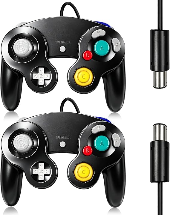 Gamecube Wired Controller,2 Pack Wired Controller for Gamecube,Black