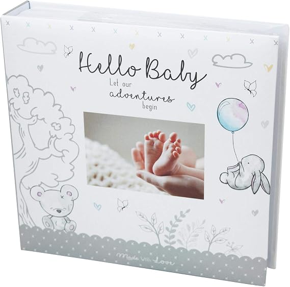 Baby First Photo Album 4x6'' 200 Photos memo White Unisex Birthday Christening