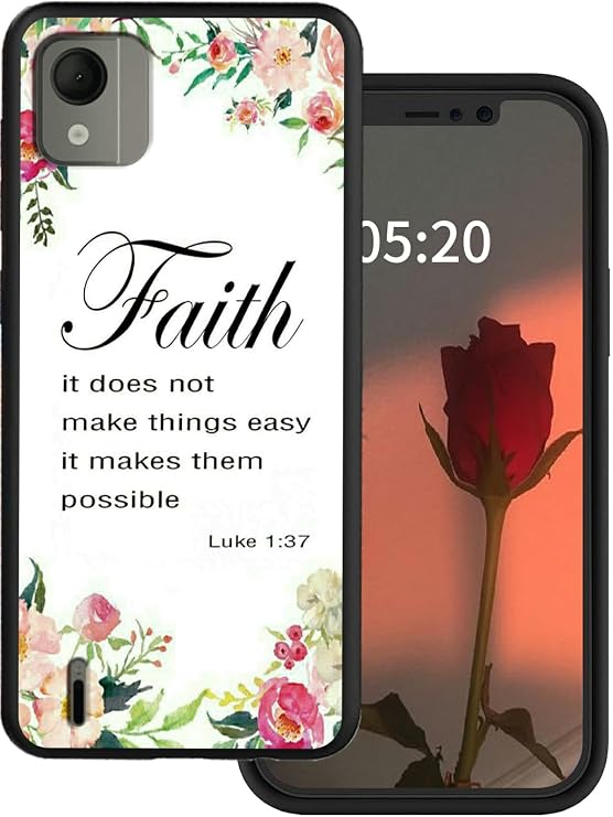 Rossy for Nokia C110 N156DL Phone Case with 1-37 Bible Verse Christian Stylish Pattern for Women Girls Slim Soft TPU Silicone Shock-Proof Protection Cover Case for Nokia C110 6.3" 2023