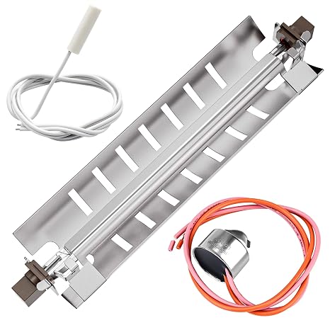 Upgraded WR51X10055 Refrigerator Defrost Heater Kit, Temperature Sensor WR55X10025, High Limit Thermostat WR50X10068 Fit for GE General Electric Kenmore by Romalon