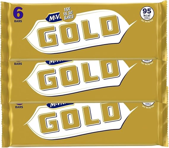 Chocolate Biscuit Bar Bundle With McVities Gold Caramel Biscuit Bars 6 Pack (3 Pack)
