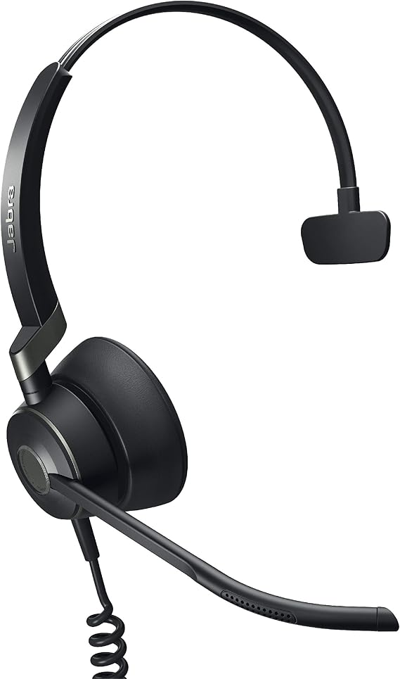 Jabra Engage 50 Wired Headset, Mono Telephone Headset with 3-Microphone System, Blocks Out Background Noise for Increased Agent Focus, Call Center Headset Features Enhanced Hearing Protection