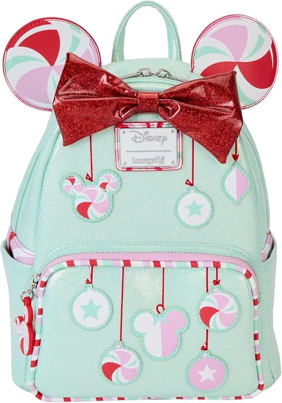 Loungefly Disney Minnie Holiday Peppermint Ornaments Mini Backpack