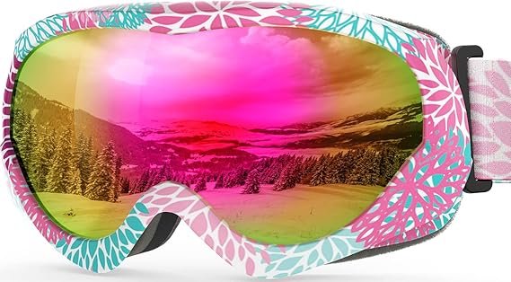 OutdoorMaster Kids Ski Goggles - Helmet Compatible Snow Goggles for Boys & Girls with 100% UV Protection