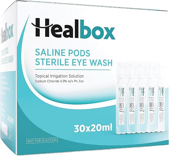 Sterile Saline Solution Eye Wash 20ml Box of 30