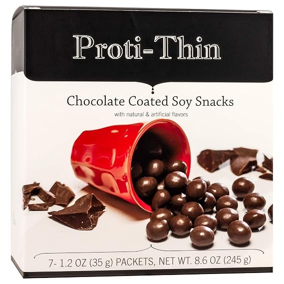Proti-Thin Chocolate Coated Protein Puffs, 15g Protein Snack Packs, 160 Calories, Low Sugar (<1g), Low Carb, Keto Friendly, Gluten Free, 7 Count