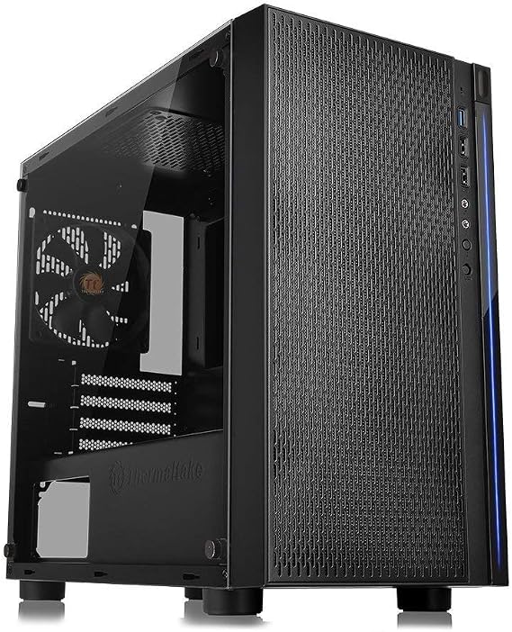 Thermaltake Versa H18 Tempered Glass Black Spcc Micro ATX Gaming Computer Case CA-1J4-00S1WN-01