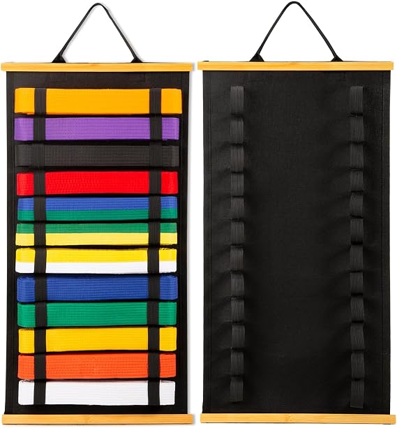 12 Belts Karate Belt Display Rack, Felt Taekwondo Belt Display, Martial Art Belt Display Holder for Martial Art Learner