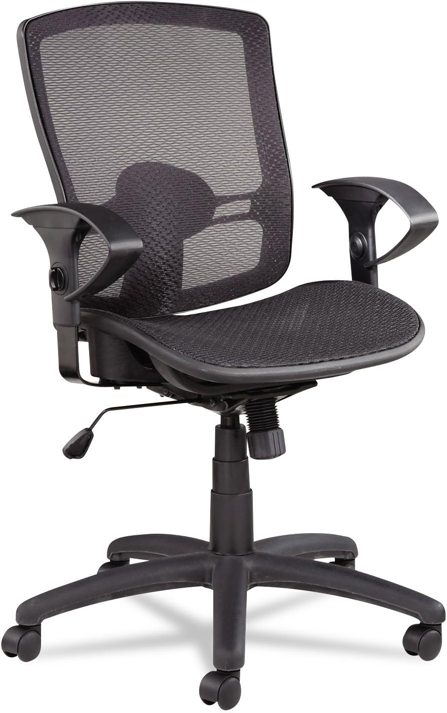 Alera Alera Etros Series Suspension Mesh Mid-Back Synchro Tilt Chair, Supports Up to 275 Lb, 15.74 to 19.68 Seat Height, Black