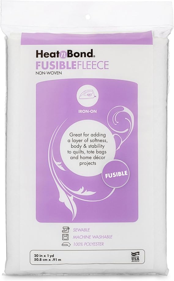 HeatnBond Fusible Fleece Iron-On Interfacing, 20 Inches x 1 Yard, White