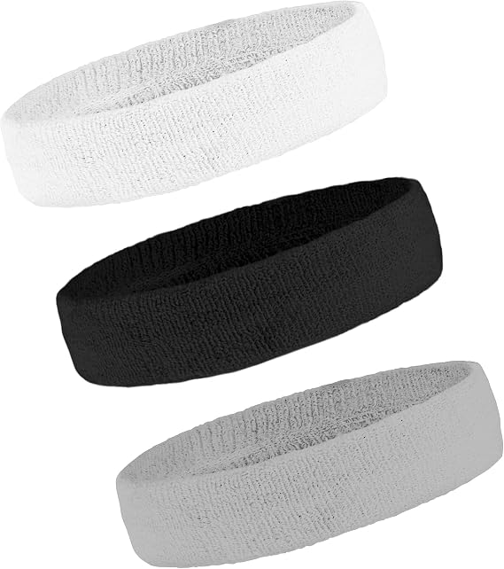 OutdoorEssentials Nylon Sweatbands & Wristbands - Non-Slip Running Headbands - Absorbent Gym Accessories - Biking Gear