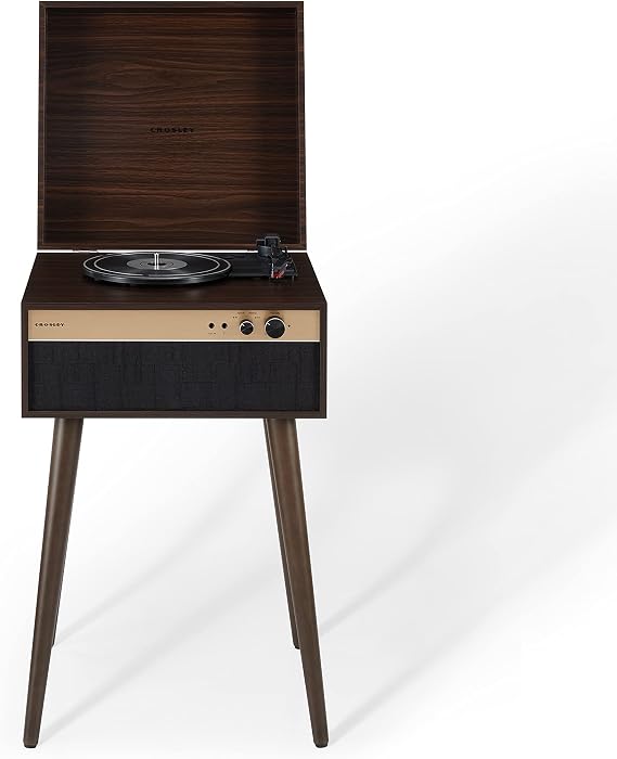 Crosley CR6236A-WA Jasper Record Player, Walnut