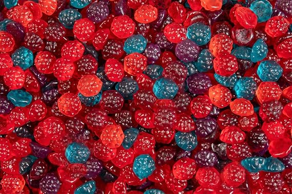 SweetGourmet Mixed Gummy Berries | Cherry, Strawberry, Grape, Blue Raspberry, Red Raspberry | 1 Pound