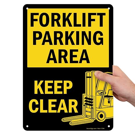 SmartSign "Forklift Parking Area, Keep Clear" Sign | 10" x 14" Aluminum