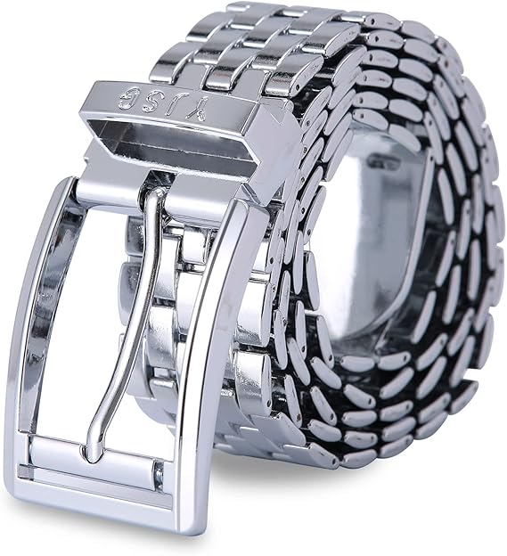 Metal Belt for Men,Stainless Steel Belt Fashion Outdoor Jeans Punk Goth Pin Buckle Belt