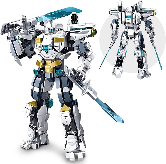 HIGH GODO Icebound Mecha Robot Building Blocks Set, 561 PCS Cool City Protector Warrior Mecha model, Robot Gifts for Adults Collector Teen