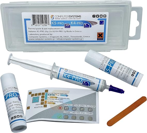 K5 PRO 20g & K4 PRO 7g Thermal paste and Putty Pad replacement Set Compatible with Apple iMac, Asus ROG, Acer Nitro, MSI laptops, RTX 3080, 2080TI, 3090, PS4, Nintendo Switch, XBOX, CSGR