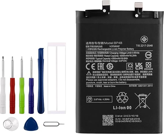 New BP4B Replacement Battery Compatible with Xiaomi 12 Lite 2203129G with Technical Toolkit