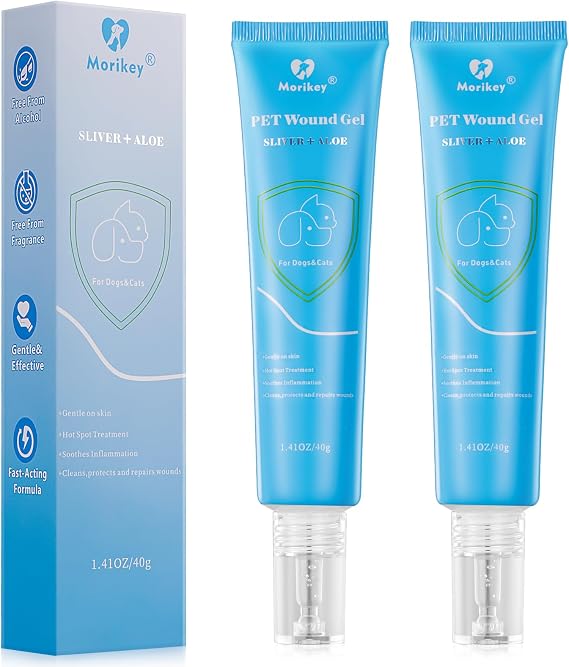 Dog Wound Care Hydro Gel, Hot Spot Solution for Dogs and Cats, Relieves Itchy Skin and Irritations, for Pets Bites, Scratches, Cuts, Ulcers,Safe If Licked, 2 Packs