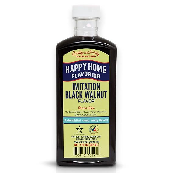 Happy Home Imitation Black Walnut Flavoring, Non-Alcoholic, Certified Kosher, 7 oz.