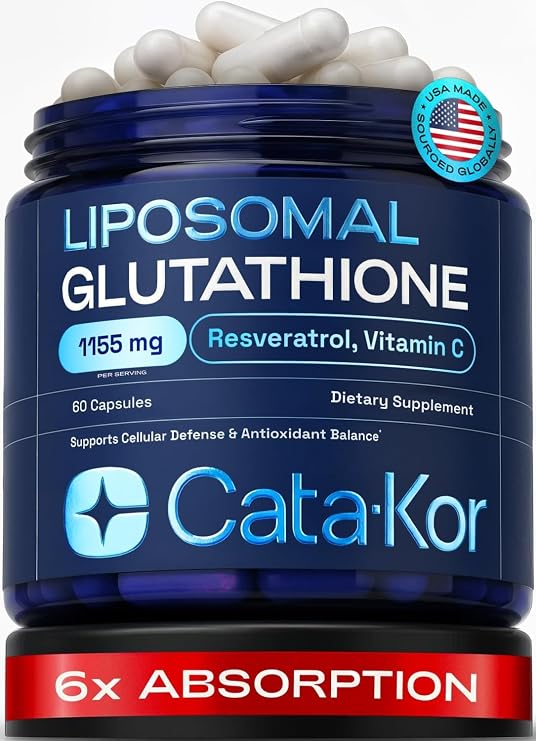 Cata-Kor Liposomal Glutathione & Resveratrol Ultra High Absorption with Vitamin C, Selenium & Vitamin B2 (60 Count (Pack of 1))