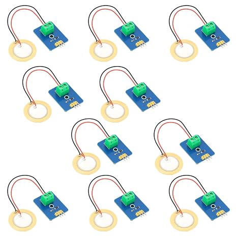 10pcs Piezoelectric Sensor Analog Ceramic Vibration Sensors 3.3V/5V Piezo Sensor Module for Arduino DIY Kit