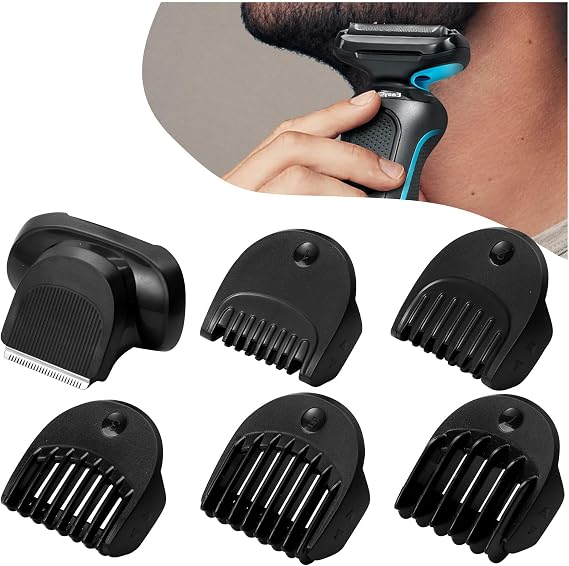 Beard Trimmer Attachment Fit for Br-aun Series 5, 6 and 7 Electric Razors 1/2/3/5/7mm, Replacement Shaver Guide Combs for 5018s, 5020s, 6075cc, 7071cc, 7075cc, 7085cc, 7020s, 5050cs