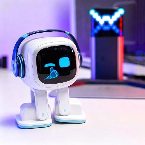 Ai Robot Companion Desktop, Smart Interactive Robot with Facial Recognition, Voice Commands,Touch Sensor,5w Wireless Charging for Desk and Smart Home