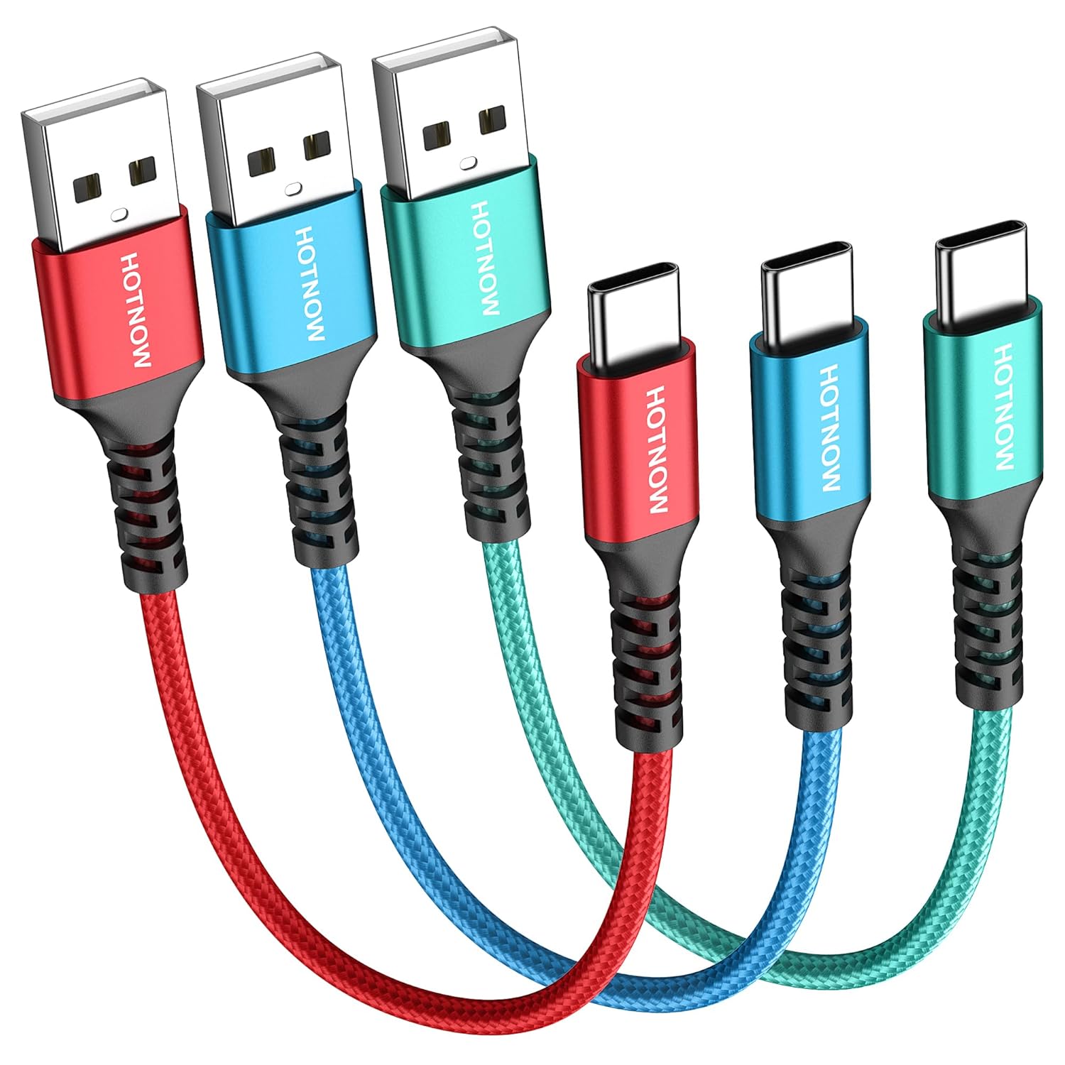 Short USB C Cable 0.3m 3 Pack, 30cm usb c charger cable for iPhone 16 15, Galaxy S25 S24 S9 S8, Power Bank and Other Type c Devices