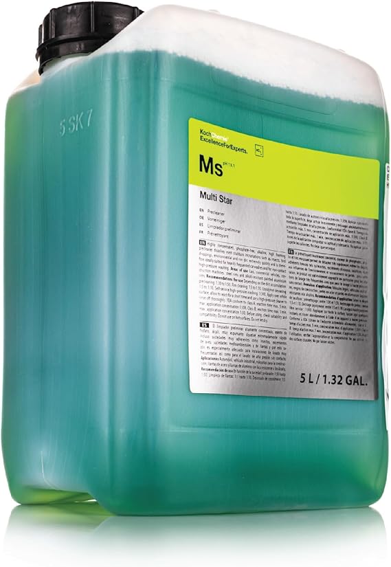 KOCHCHEMIE - Multi Star N - Phosphate & NTA-Free Alkaline Multi-Purpose Cleaner Easily Dissolves & Removes Exterior Road and Organic Grime; Safe on Paint, Glass & All Wheel Types - 5L