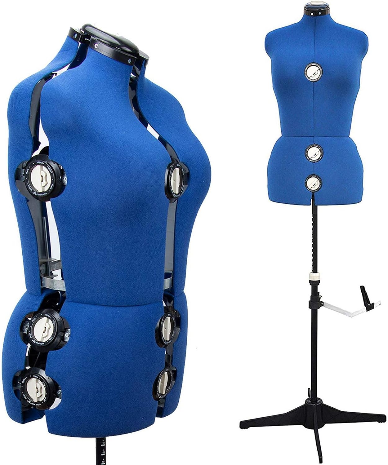 Beyond Your Thoughts Female Adjustable Mannequin Dummy Dress Form with 13 Dials for Sewing Dressmaking Tailors Mannequin Display Costume Blue for 8-14