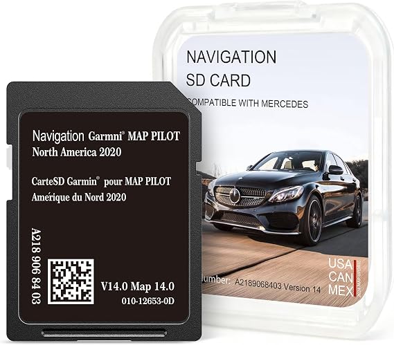 Navigation SD Card for Mercedes-Benz Accessories – GPS Map Pilot Update, Compatible with B, C, E, GLC 300, CLA 250, GLA 250, C300, SLC, CLS