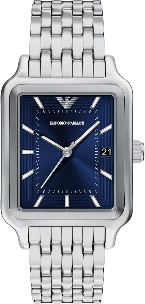 Emporio Armani Three-Hand Date Stainless Steel Watch