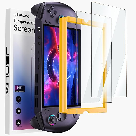 JSAUX 2-Pack Ultra HD Screen Protector for Lenovo Legion Go S 8" | Guiding Frame & Tool Kits Included, 9H Tempered Glass, Full Coverage, Scratch-Resistant, Anti-Fingerprint