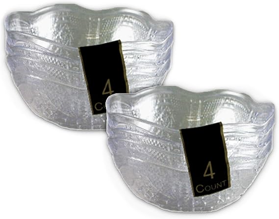 Decorative Plastic Bowl Set ~ 8 Crystal Cut Plastic Bowls | Clear Bowls Plastic | Plastic Bowls Bulks (Decorative Food Bowls) (8 Pack)