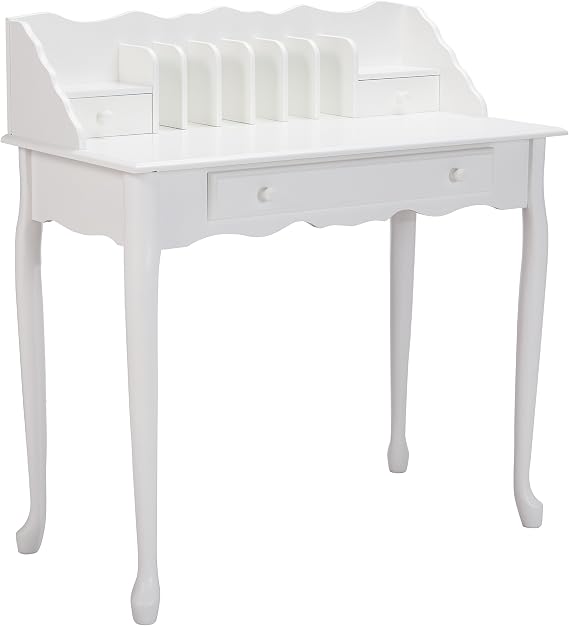 Monarch specialties , Traditional Desk, Solid Wood, Antique White, 36"L