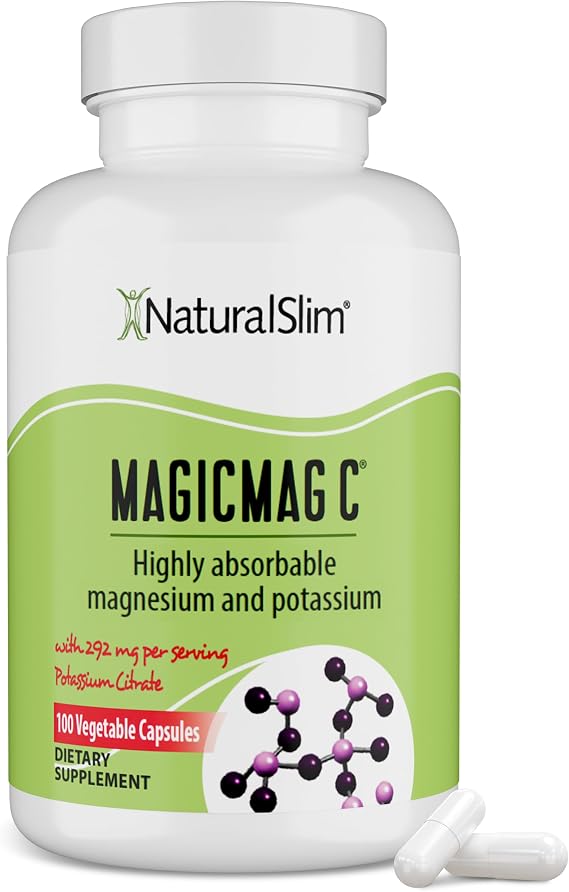 MagicMag C by NaturalSlim Magnesium Citrate, 100 Capsules | Magnesium Citrate Capsules, for Muscle Relaxation, Sleep Quality, Nerve Function and Electrolyte Support