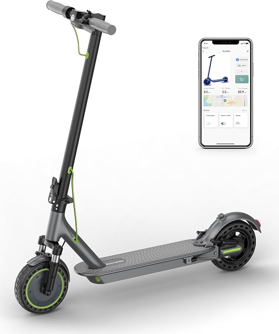 Roinside Electric Scooter - 8.5"/10''Solid Tires, 350W/500W Motor, Up to 19/22MPH& 16/21/23Miles Long-Range Portable Commuting Scooter for Adults with Double Braking System, App