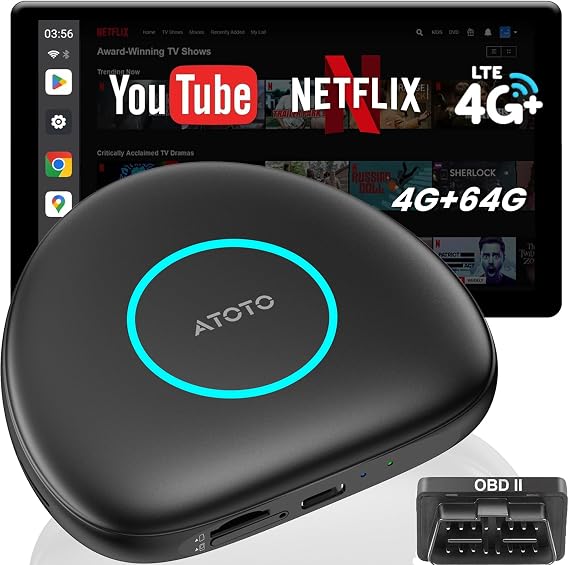 Wireless CarPlay&Android Auto Adapter with 4G LTE Magic AI Box
