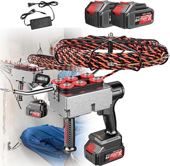 Electrical Wire Puller,Wall Electrical Wire Threader,Cable Threading Tool,40mmin Stringing Wire Machine for Pipe Decoration Communication Cable