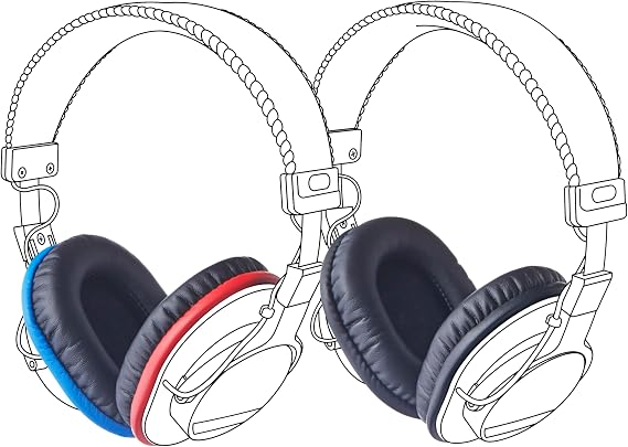 YAXI stPad Earpads for Sony MDR7506 (1pair LR(Blue&Red) +1pair Black)